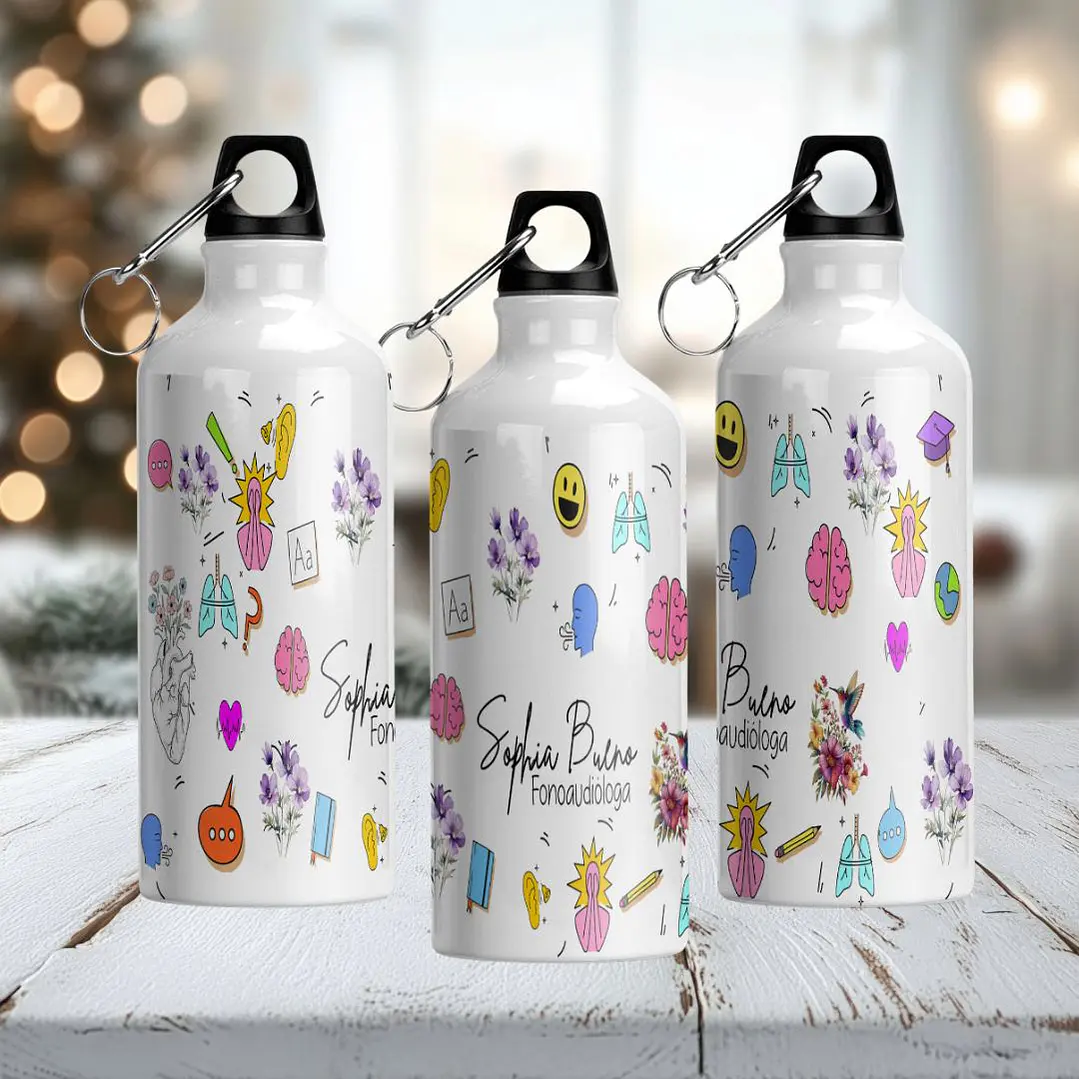 Arte para Caneca e Squeeze Fonoaudióloga em Png  2