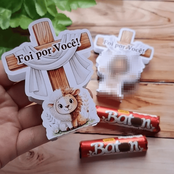 Cartão Cruz Ovelinha Páscoa Arquivo de Corte em PDF para Baixar 1