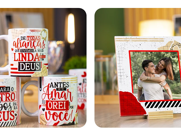 Artes para Caneca Dia dos Namorados PNG