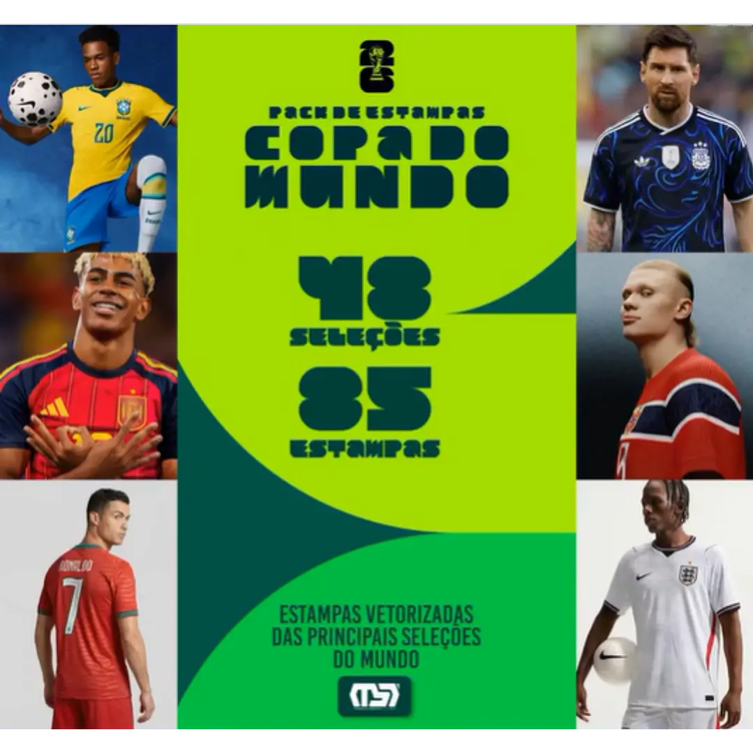 Pacote completo Estampas Copa Do Mundo 2026 em Vetor  1