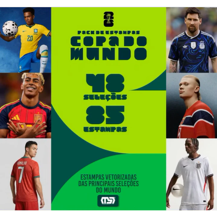 Pacote completo Estampas Copa Do Mundo 2026 em Vetor  1