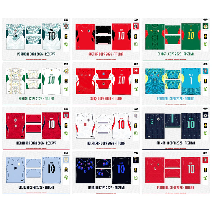 Pacote completo Estampas Copa Do Mundo 2026 em Vetor  2