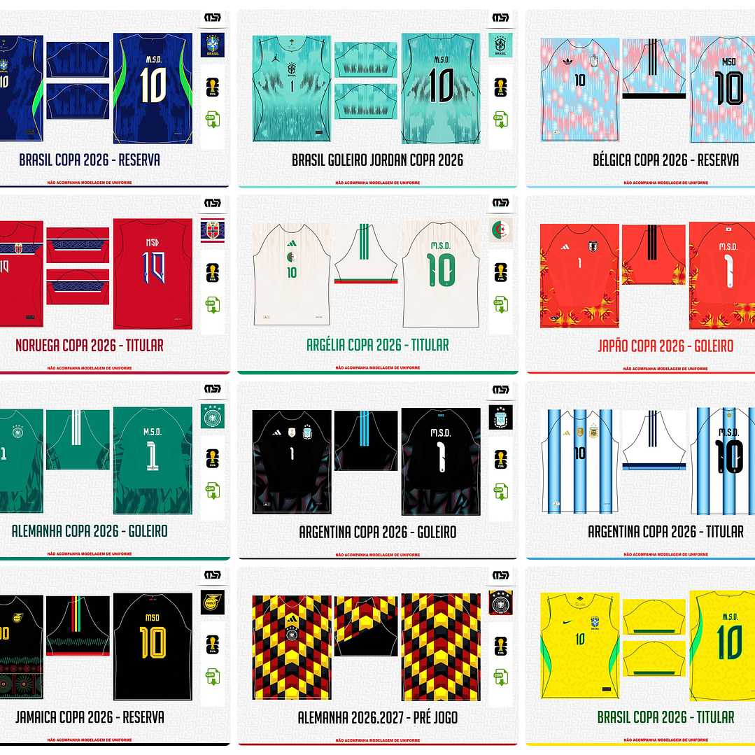 Pacote completo Estampas Copa Do Mundo 2026 em Vetor  3