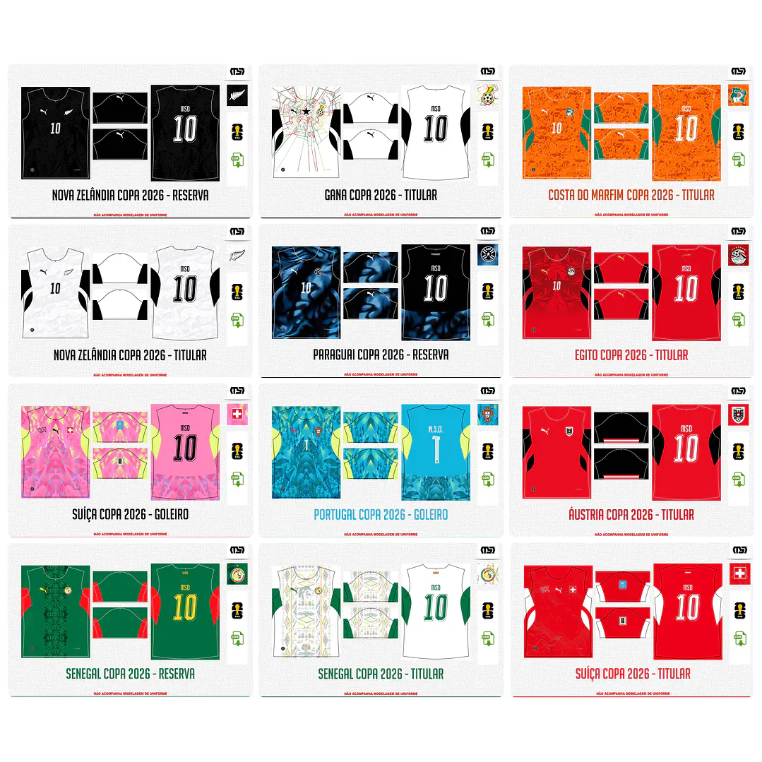 Pacote completo Estampas Copa Do Mundo 2026 em Vetor  4