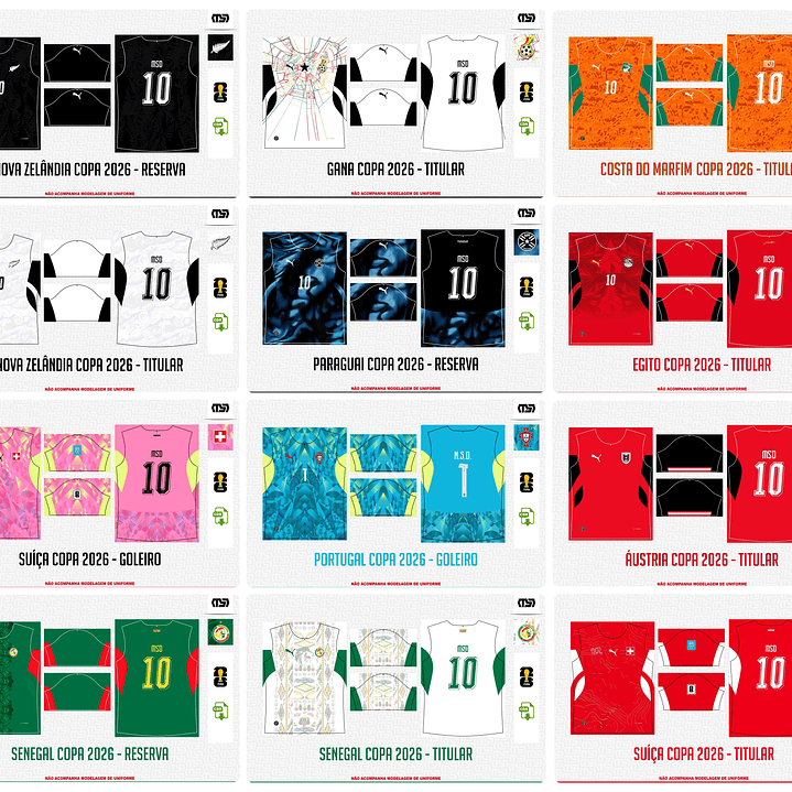 Pacote completo Estampas Copa Do Mundo 2026 em Vetor  4