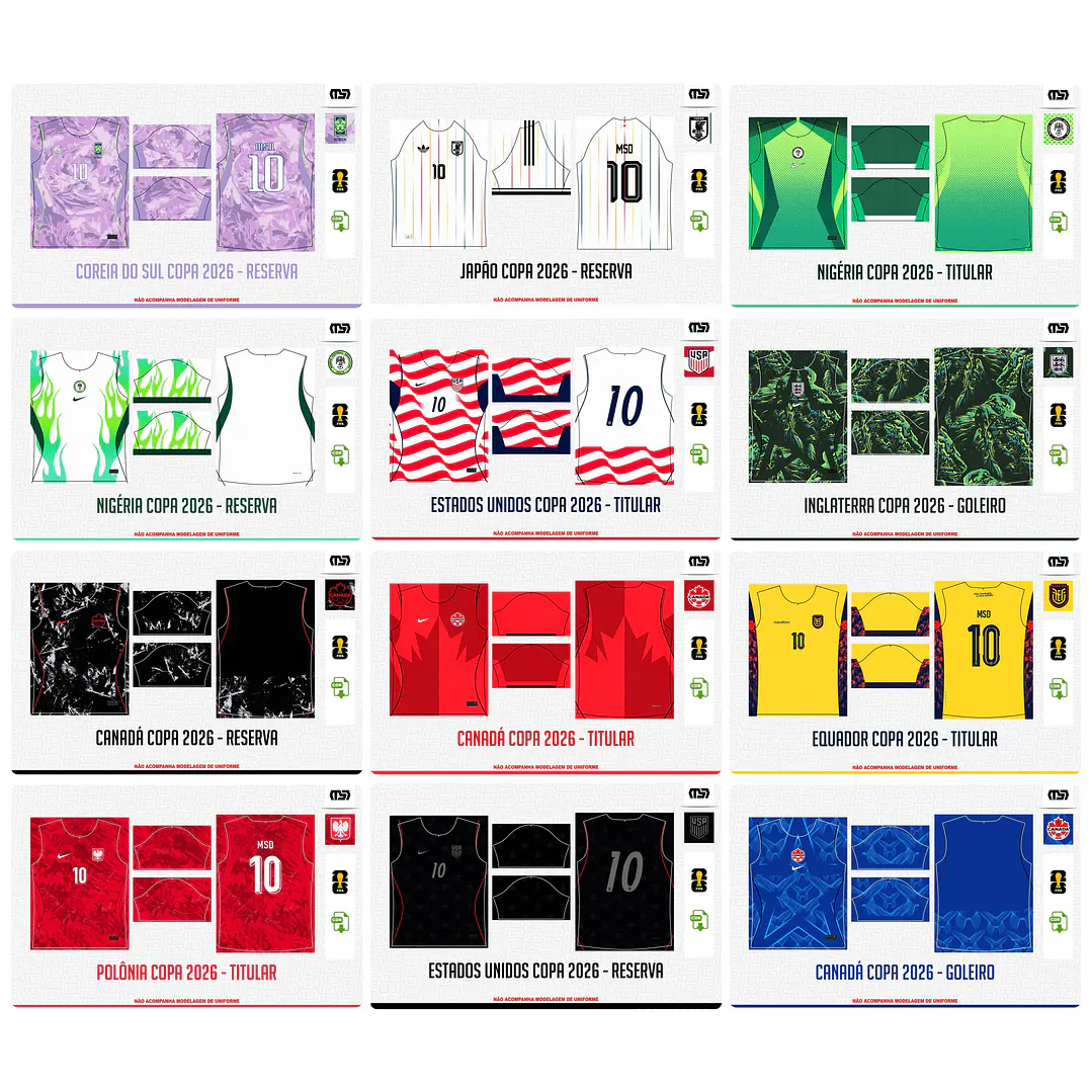 Pacote completo Estampas Copa Do Mundo 2026 em Vetor  6