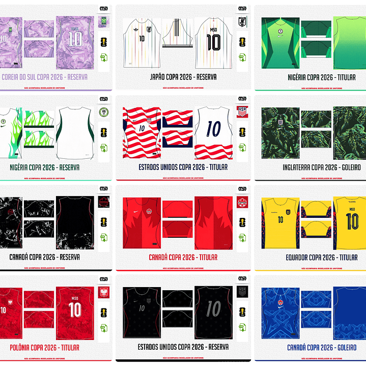 Pacote completo Estampas Copa Do Mundo 2026 em Vetor  6