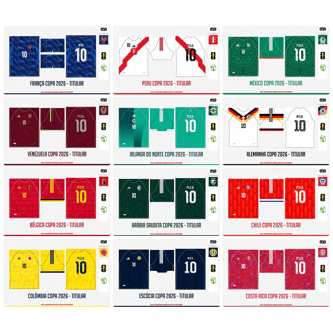 Pacote completo Estampas Copa Do Mundo 2026 em Vetor  7