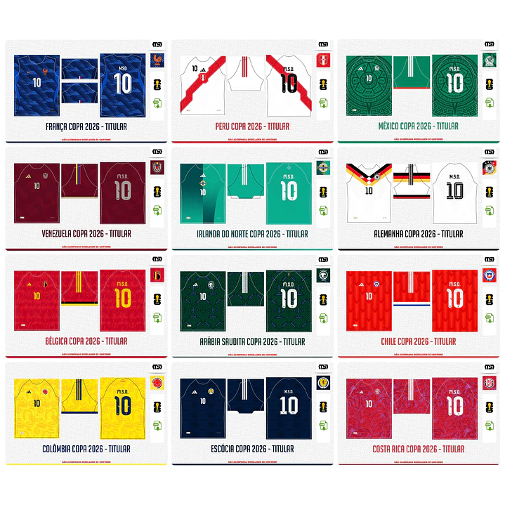 Pacote completo Estampas Copa Do Mundo 2026 em Vetor  7