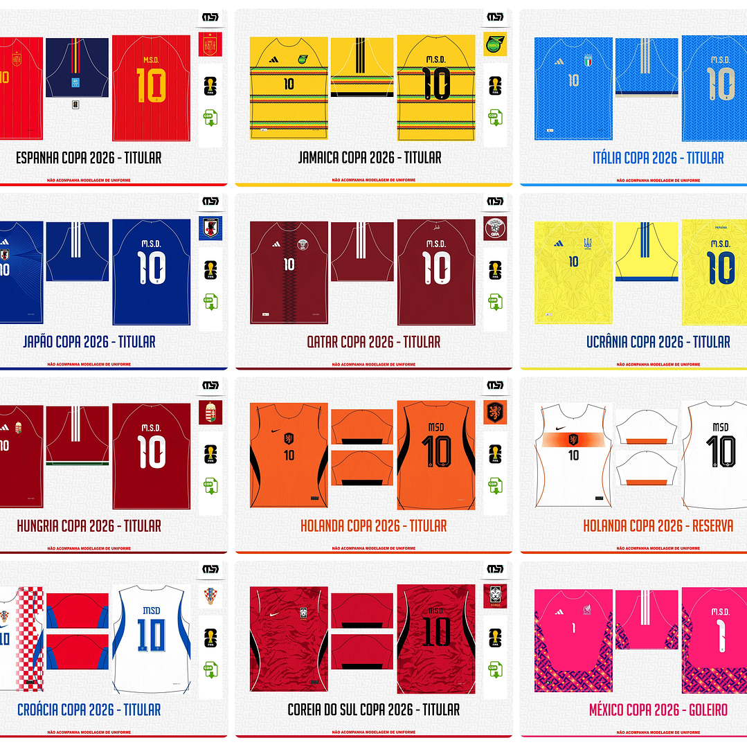 Pacote completo Estampas Copa Do Mundo 2026 em Vetor  8