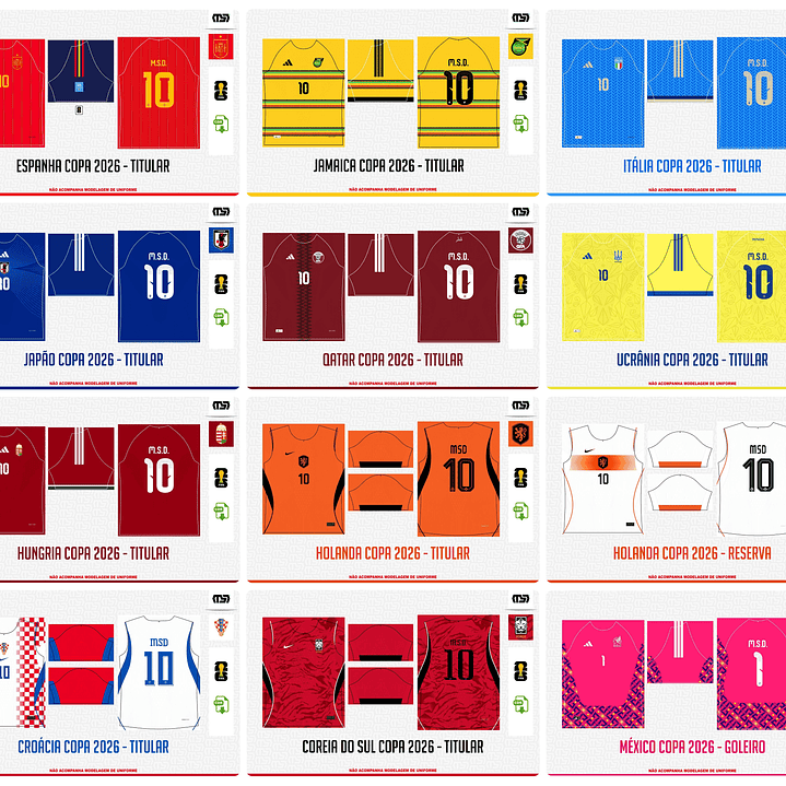 Pacote completo Estampas Copa Do Mundo 2026 em Vetor  8