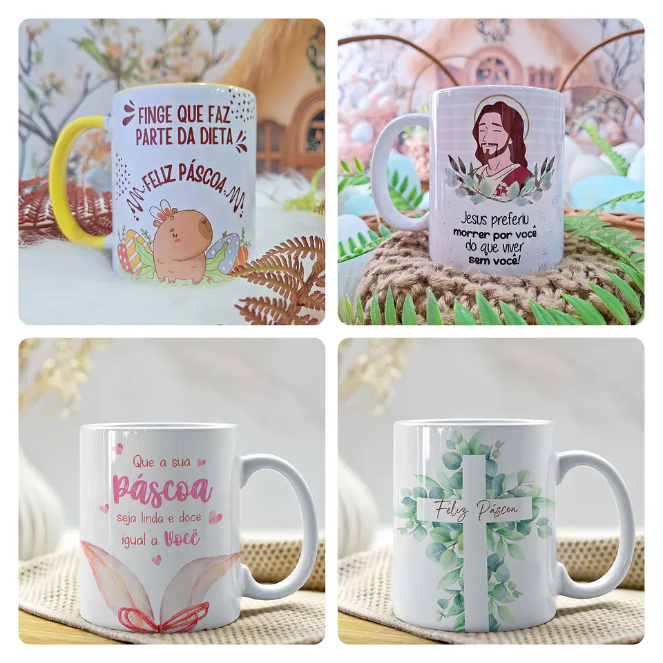 20 Artes para Caneca Páscoa Arquivo em Png 1