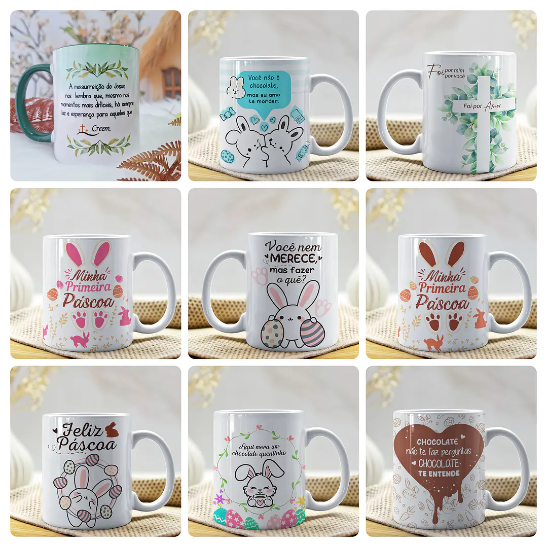 20 Artes para Caneca Páscoa Arquivo em Png 4