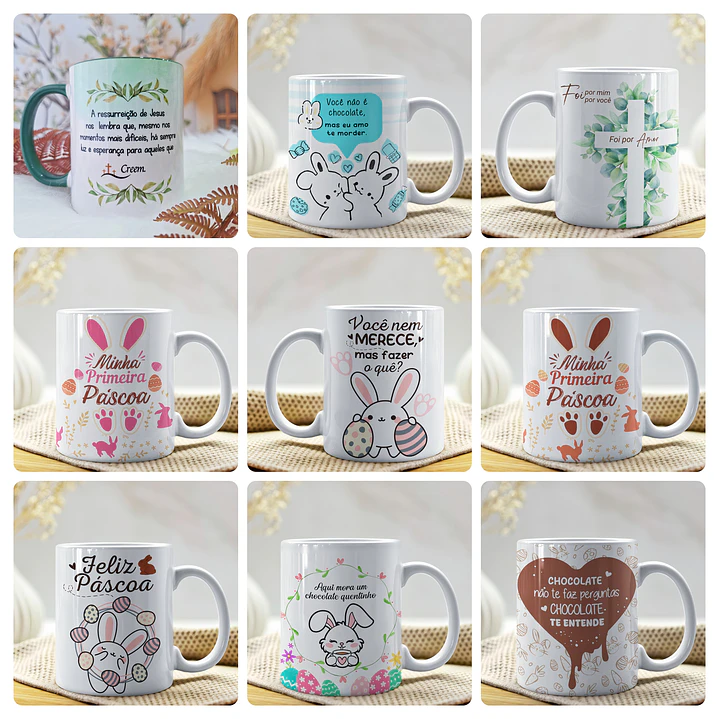 20 Artes para Caneca Páscoa Arquivo em Png 4