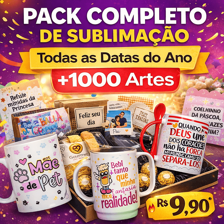 Pack Completo de Sublimação - Todas as Datas Comemorativas Prontas 1