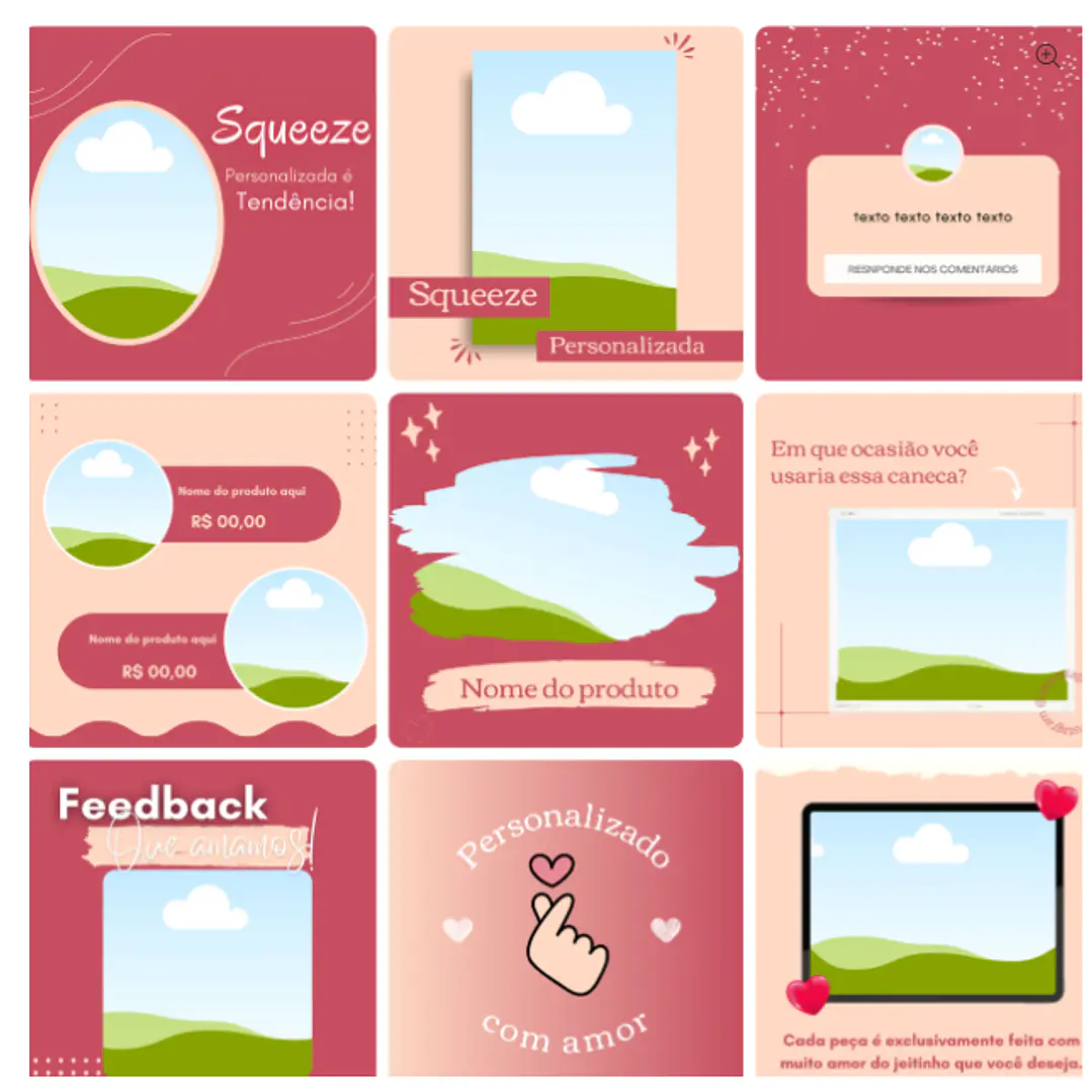 Pack Canva Sublimação Loja de Personalizados Templates Editável 130 Artes + Bônus 1