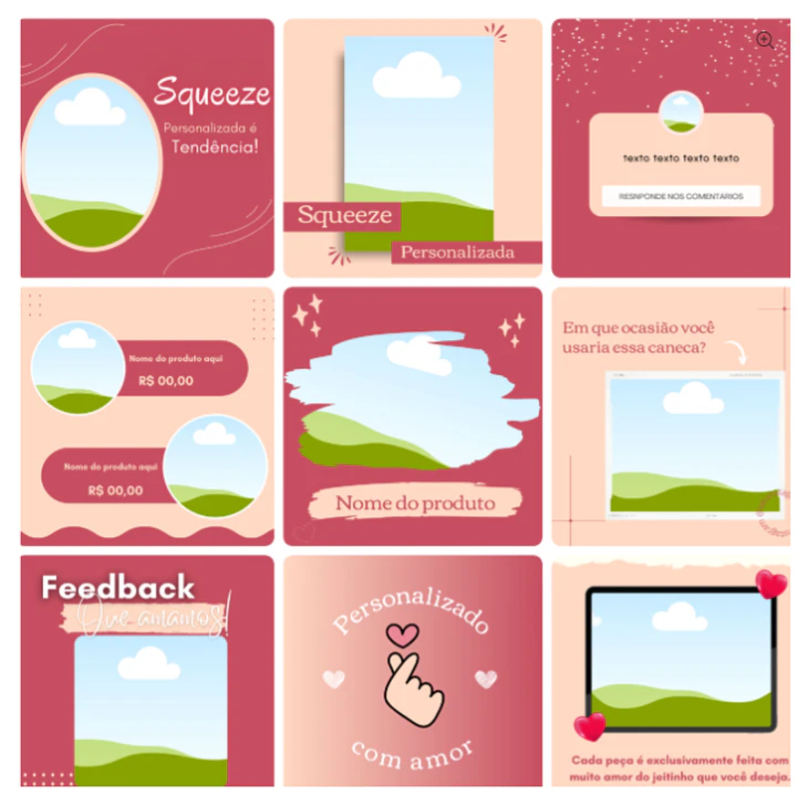 Pack Canva Sublimação Loja de Personalizados Templates Editável 130 Artes + Bônus 1