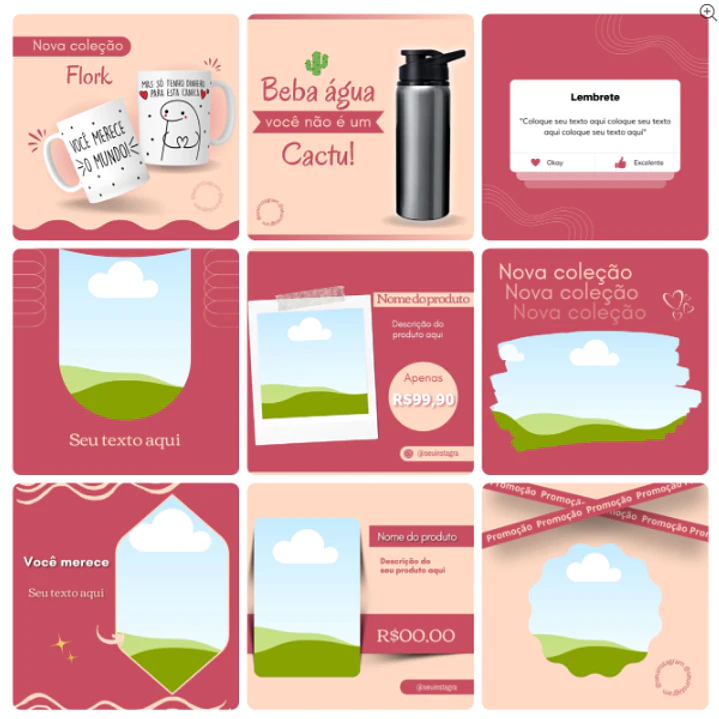 Pack Canva Sublimação Loja de Personalizados Templates Editável 130 Artes + Bônus 2