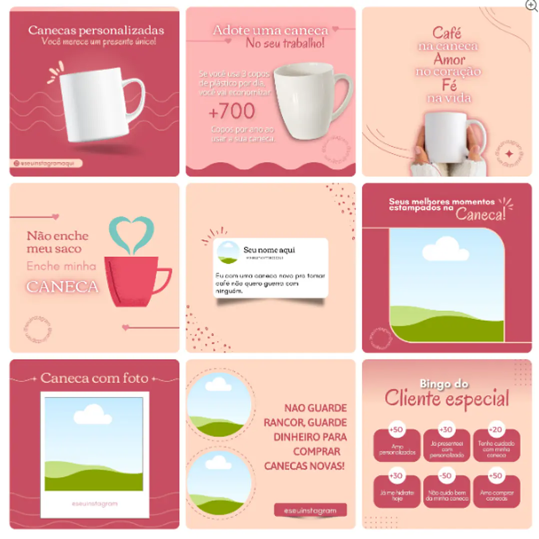 Pack Canva Sublimação Loja de Personalizados Templates Editável 130 Artes + Bônus 3