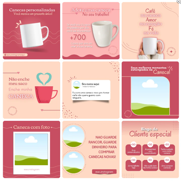 Pack Canva Sublimação Loja de Personalizados Templates Editável 130 Artes + Bônus 3