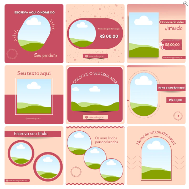 Pack Canva Sublimação Loja de Personalizados Templates Editável 130 Artes + Bônus 5