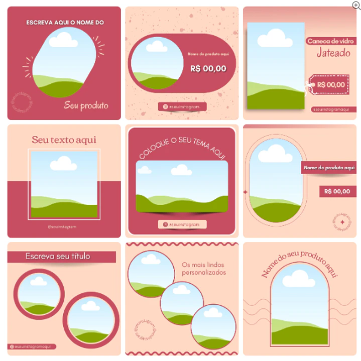 Pack Canva Sublimação Loja de Personalizados Templates Editável 130 Artes + Bônus 5