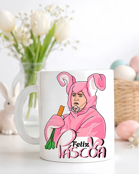 Artes para Caneca Feliz Páscoa - Chandler Bing  em Png