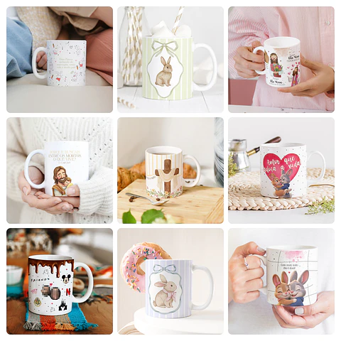 26 Artes para Caneca Páscoa Arquivo em Jpg 