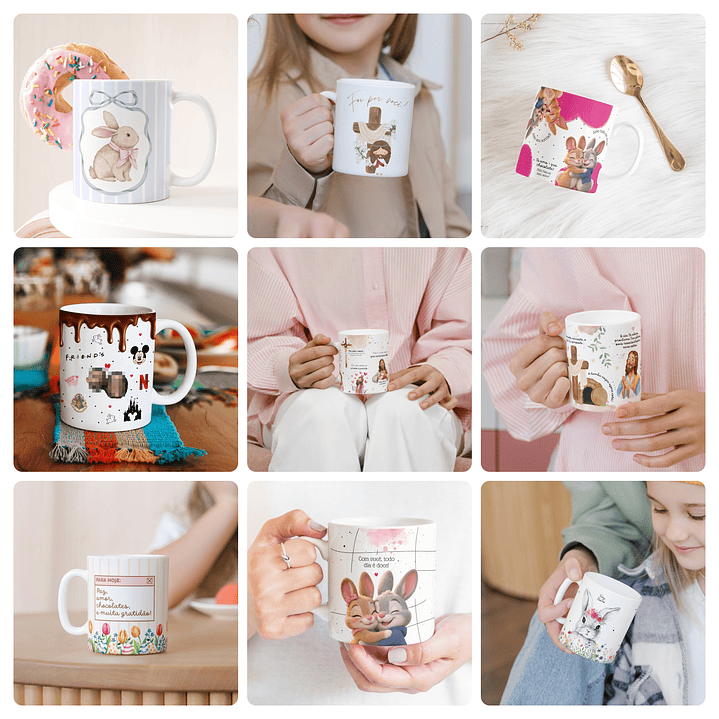 26 Artes para Caneca Páscoa Arquivo em Jpg  2