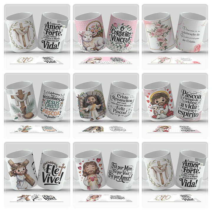29 Artes para Caneca Páscoa Arquivo em Jpg  2