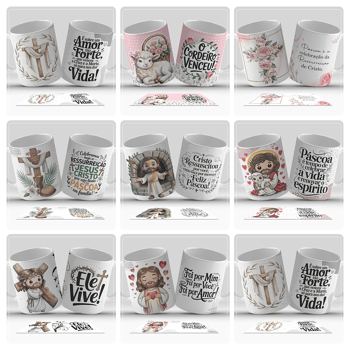 29 Artes para Caneca Páscoa Arquivo em Jpg  2