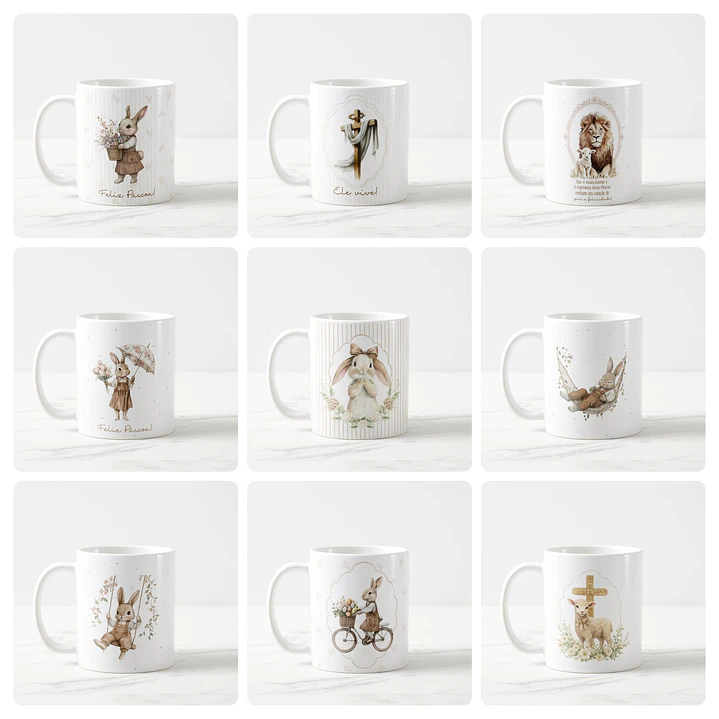 40 Artes para Caneca Páscoa Minimalista Arquivo em Jpg 3