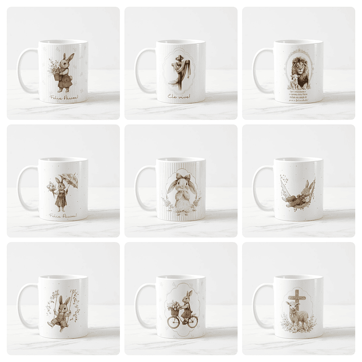 40 Artes para Caneca Páscoa Minimalista Arquivo em Jpg 3