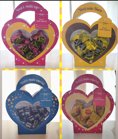 Arquivo para Sacolinha Coração para chocolates Arquivo em Pdf