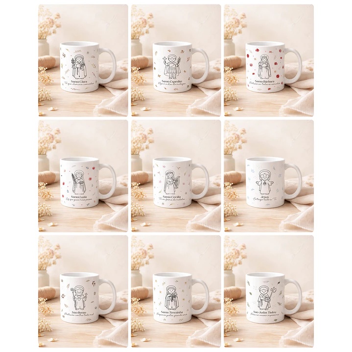 20 Artes para Caneca Santinhos Minimalista Arquivo em Editável 2