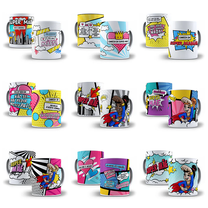 35 Artes Caneca Dia das Mães Cartoon Arquivos Png 4