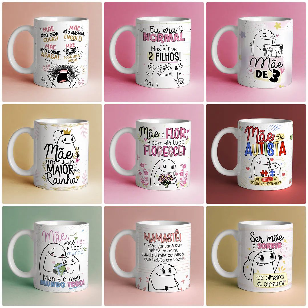 25 Artes para Caneca Flork Dia das Mães Arquivos Png 1