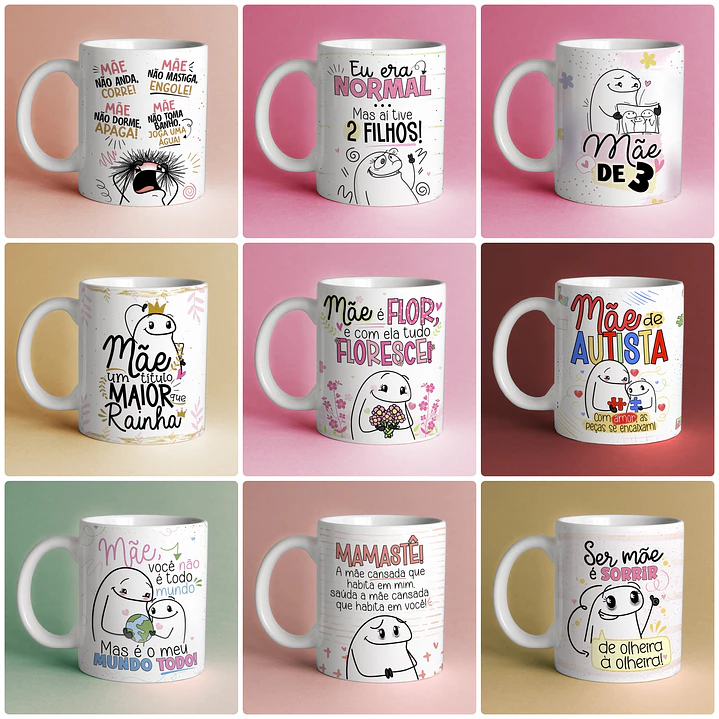 25 Artes para Caneca Flork Dia das Mães Arquivos Png 1