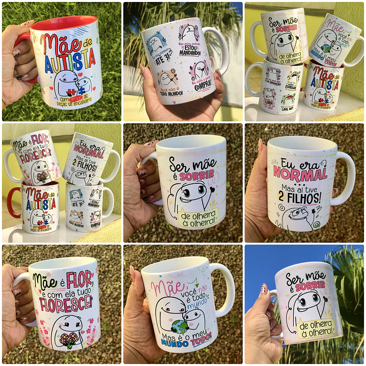 25 Artes para Caneca Flork Dia das Mães Arquivos Png 8