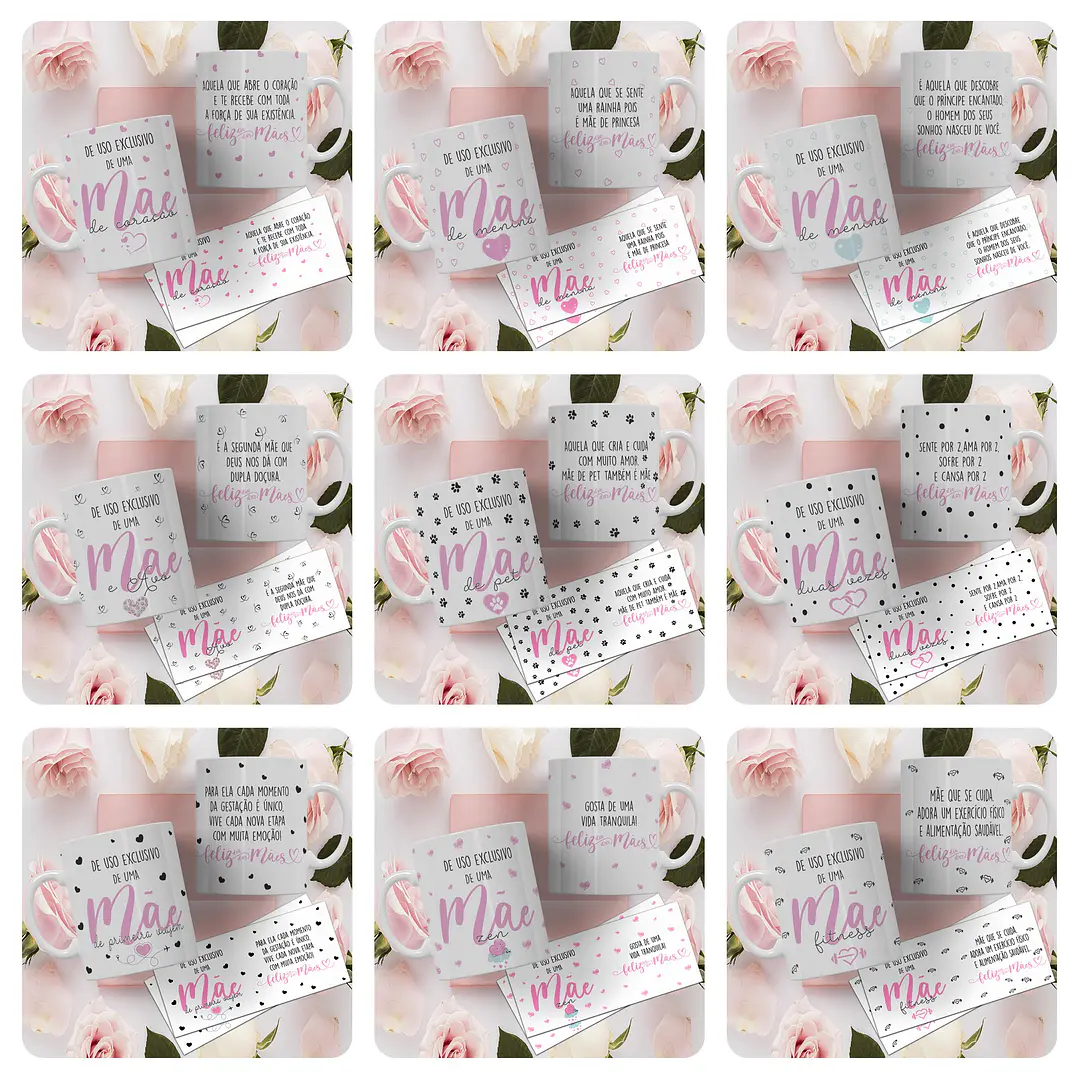 17 Artes Canecas Tipos de Mãe Arquivos em CorelDraw 1