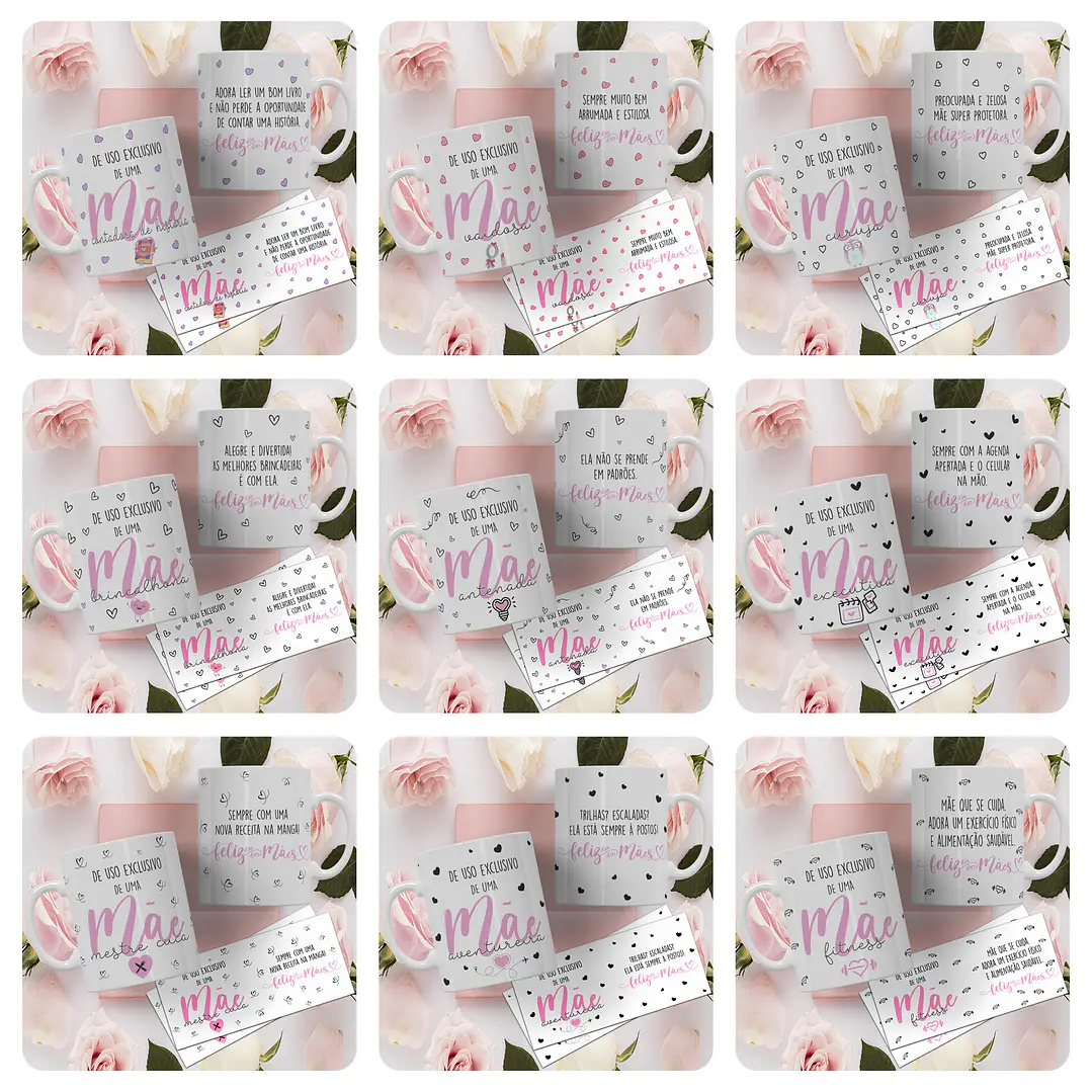 17 Artes Canecas Tipos de Mãe Arquivos em CorelDraw 2