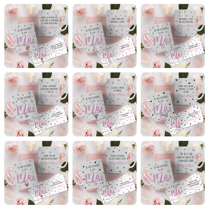 17 Artes Canecas Tipos de Mãe Arquivos em CorelDraw 2