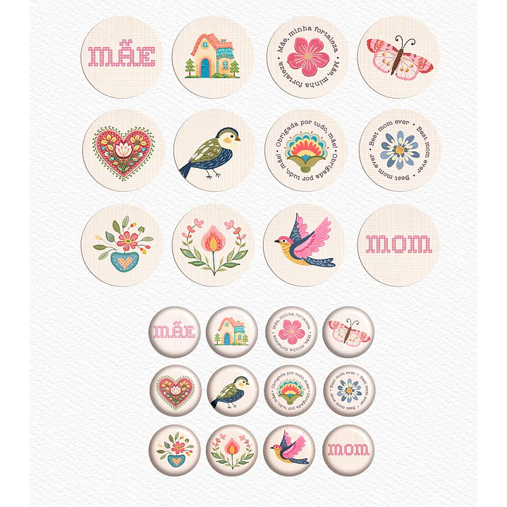 Kit Digital Combão Ilustrações Dia das Mães + Papéis em Png 2