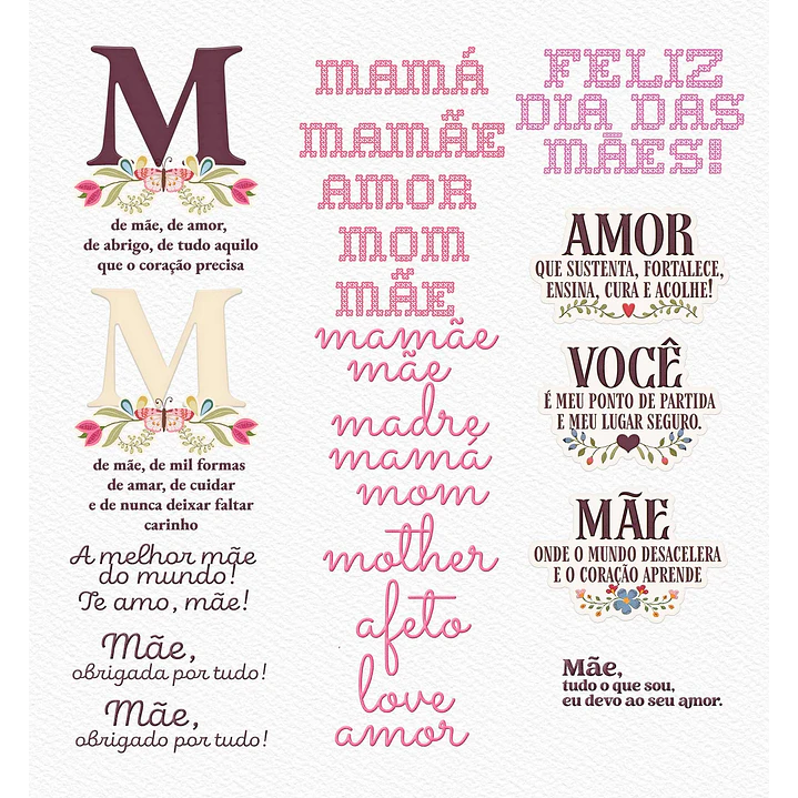 Kit Digital Combão Ilustrações Dia das Mães + Papéis em Png 6