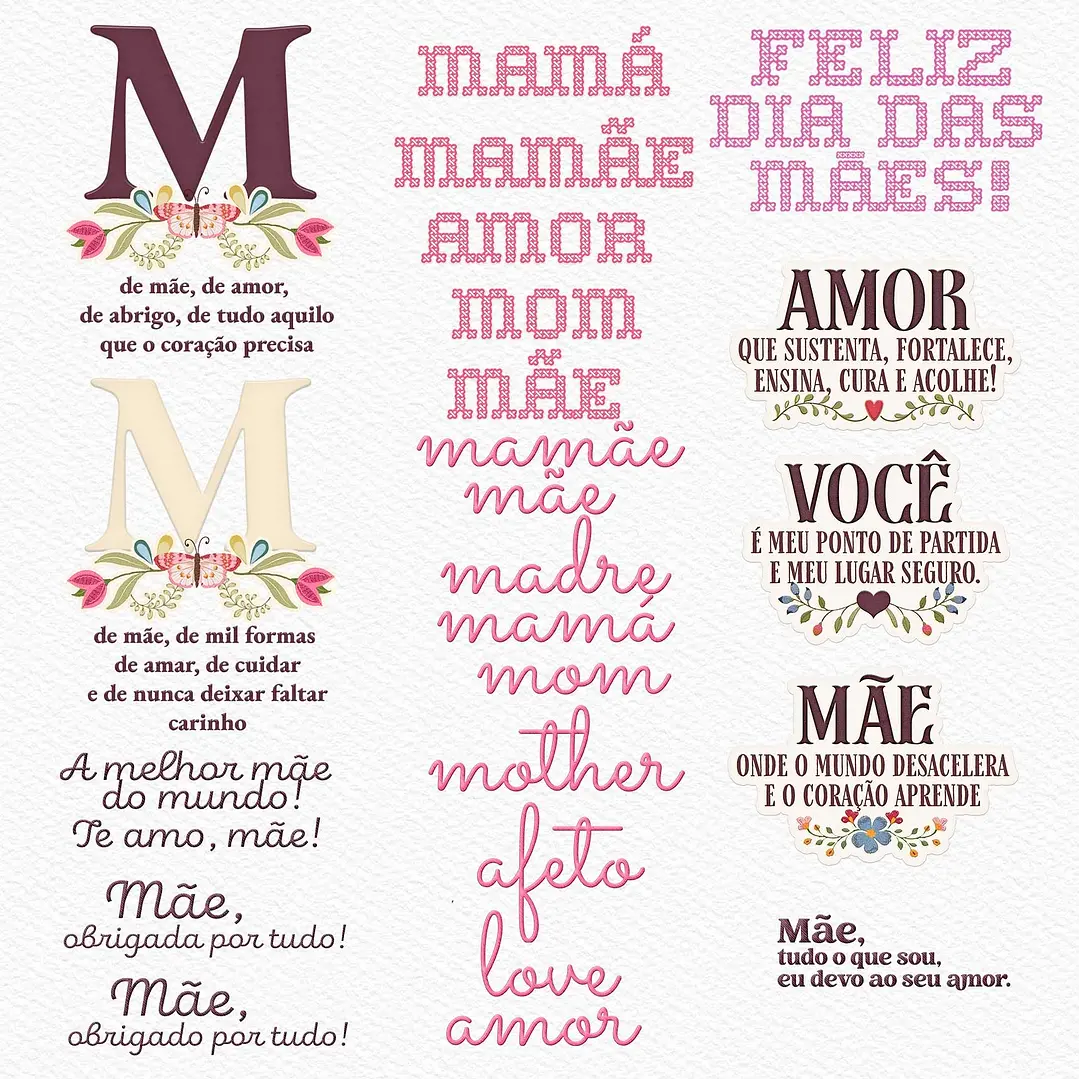 Kit Digital Combão Ilustrações Dia das Mães + Papéis em Png 6