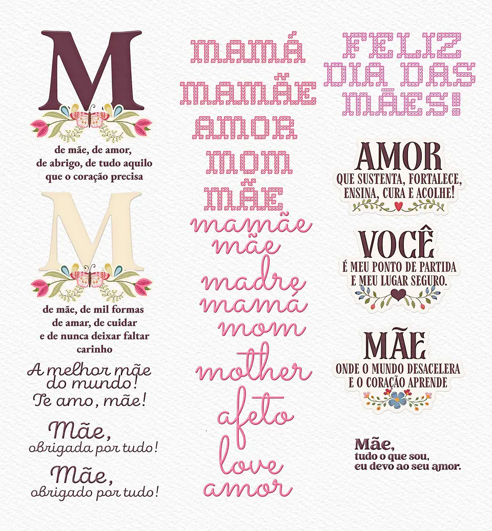 Kit Digital Combão Ilustrações Dia das Mães + Papéis em Png 6