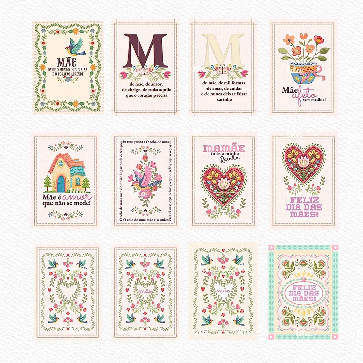 Kit Digital Combão Ilustrações Dia das Mães + Papéis em Png 7