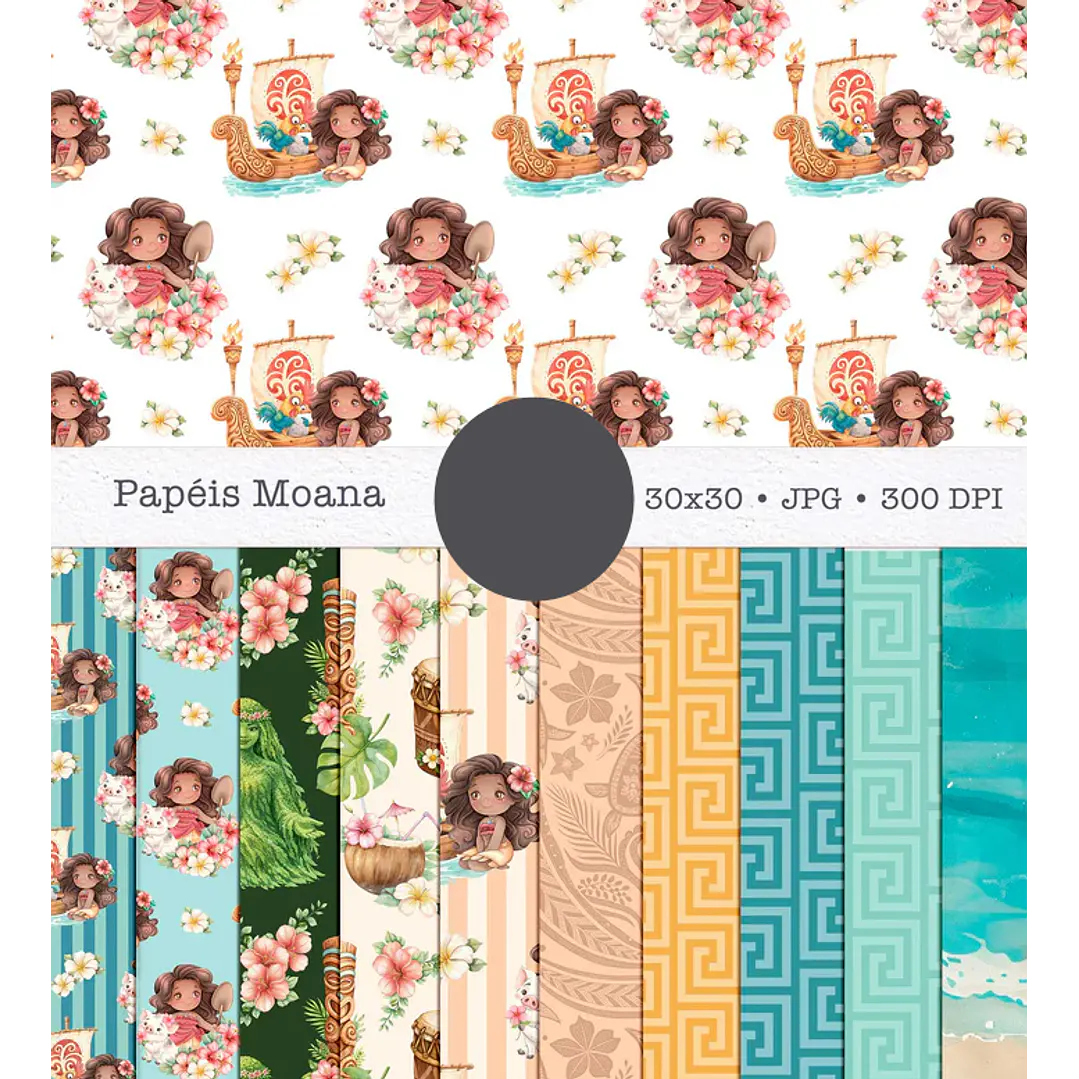 Kit Digital Princesas da Disney Moana, Cinderela e Rapunzel em Png  2