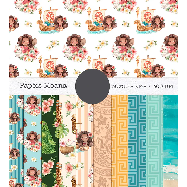 Kit Digital Princesas da Disney Moana, Cinderela e Rapunzel em Png  2