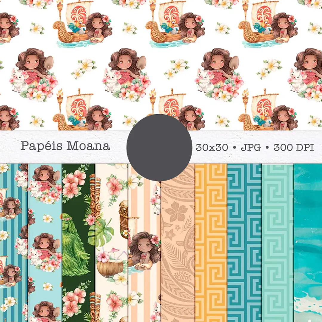 Kit Digital Princesas da Disney Moana, Cinderela e Rapunzel em Png  2